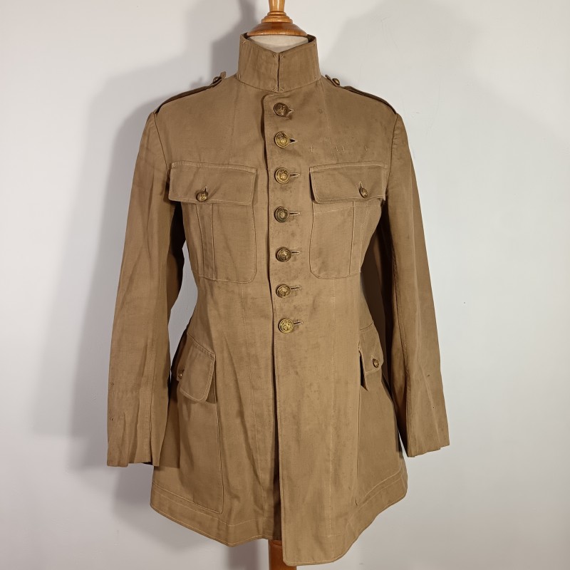 VAREUSE VESTE OFFICIER MODELE 1893 TROUPE COLONIALES ET LEGION COULEUR BEIGE SABLE TONKIN CHINE ANNAM