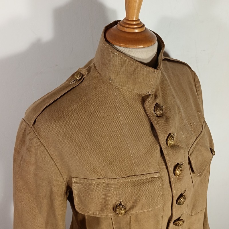 VAREUSE VESTE OFFICIER MODELE 1893 TROUPE COLONIALES ET LEGION COULEUR BEIGE SABLE TONKIN CHINE ANNAM