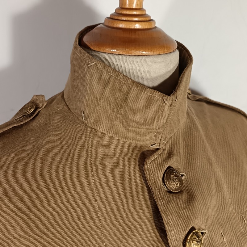 VAREUSE VESTE OFFICIER MODELE 1893 TROUPE COLONIALES ET LEGION COULEUR BEIGE SABLE TONKIN CHINE ANNAM