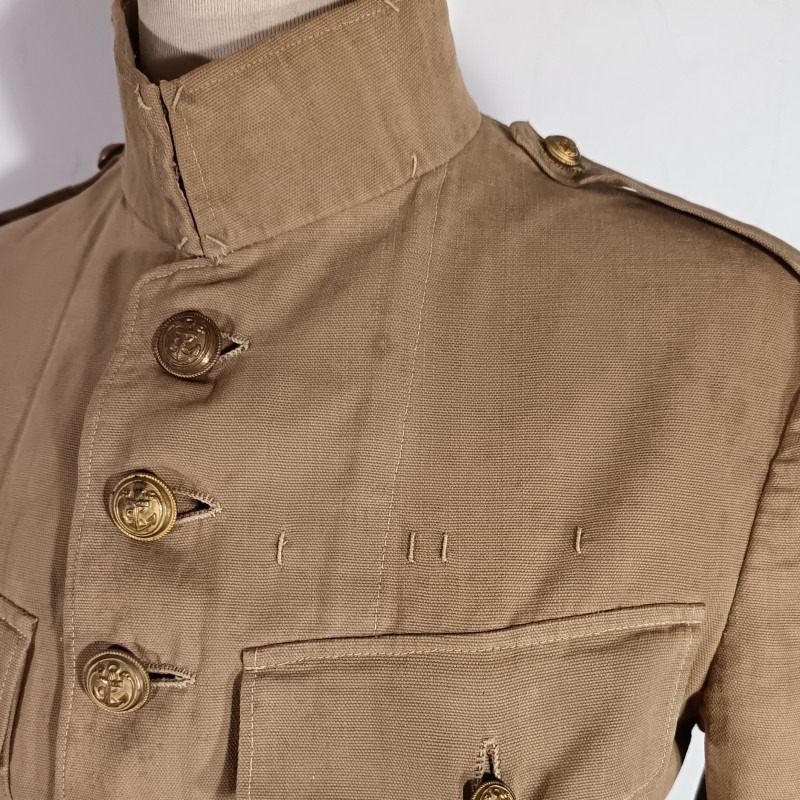 VAREUSE VESTE OFFICIER MODELE 1893 TROUPE COLONIALES ET LEGION COULEUR BEIGE SABLE TONKIN CHINE ANNAM