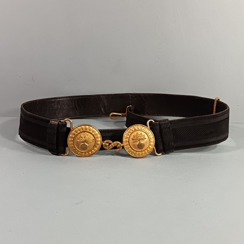 CEINTURON D'UNIFORME OFFICIER D'INFANTERIE ET LEGION ETRANGERE BOUCLES DOREES AVEC GRENADE MODELE 1922-1931