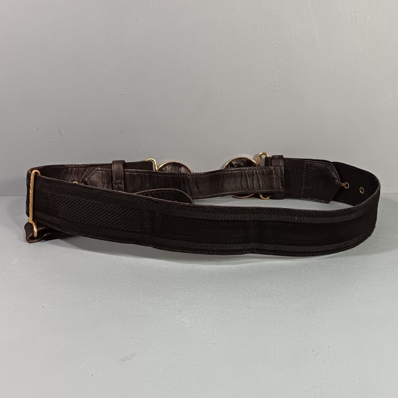 CEINTURON D'UNIFORME OFFICIER D'INFANTERIE ET LEGION ETRANGERE BOUCLES DOREES AVEC GRENADE MODELE 1922-1931