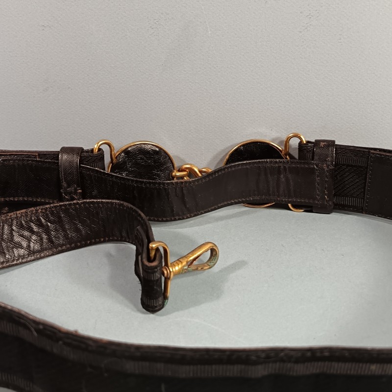 CEINTURON D'UNIFORME OFFICIER D'INFANTERIE ET LEGION ETRANGERE BOUCLES DOREES AVEC GRENADE MODELE 1922-1931