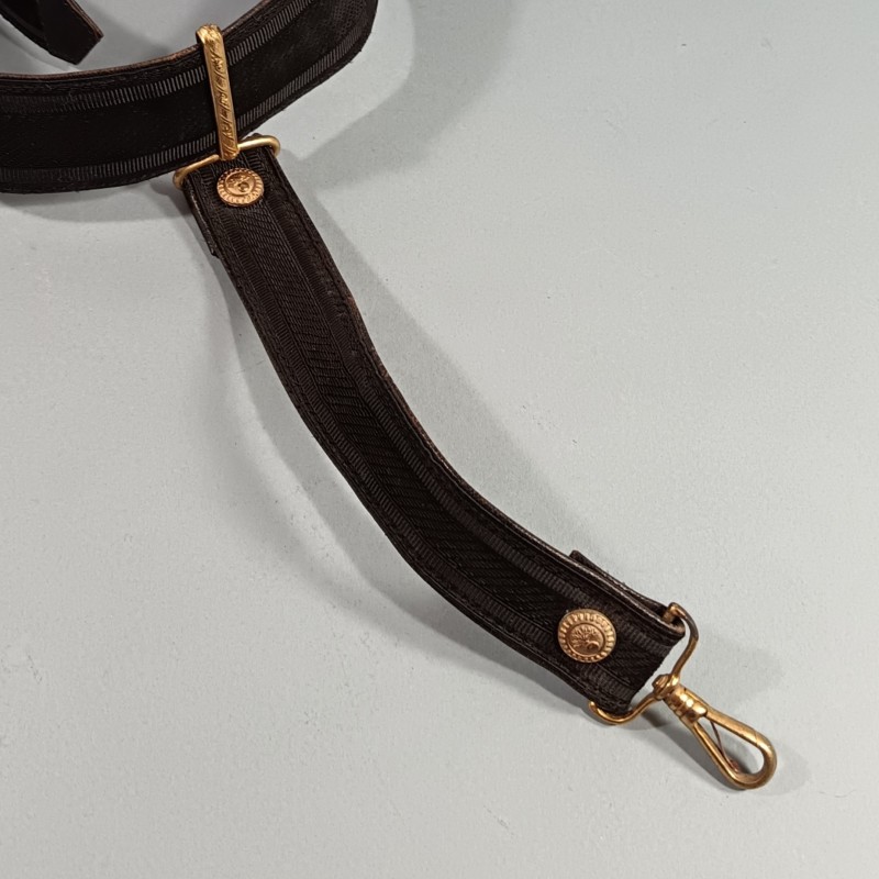 CEINTURON D'UNIFORME OFFICIER D'INFANTERIE ET LEGION ETRANGERE BOUCLES DOREES AVEC GRENADE MODELE 1922-1931