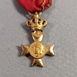 BELGIQUE REDUCTION DE LA MEDAILLE OU CROIX DES VETERANTS DU ROI ALBERT Ier 1909-1934 GUERRE 1914-1918