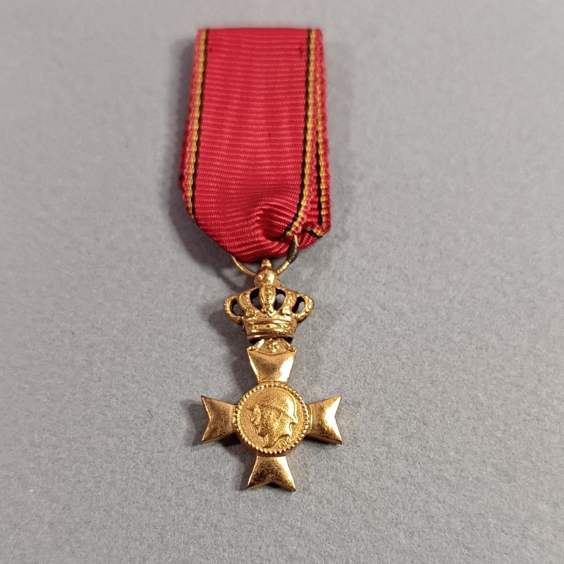 BELGIQUE REDUCTION DE LA MEDAILLE OU CROIX DES VETERANTS DU ROI ALBERT Ier 1909-1934 GUERRE 1914-1918