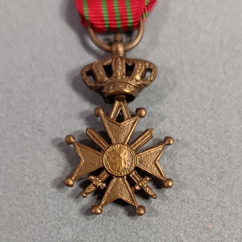 BELGIQUE REDUCTION DE LA MEDAILLE OU CROIX DE GUERRE 1914-1918 BELGIUM MINIATURE WAR CROSS