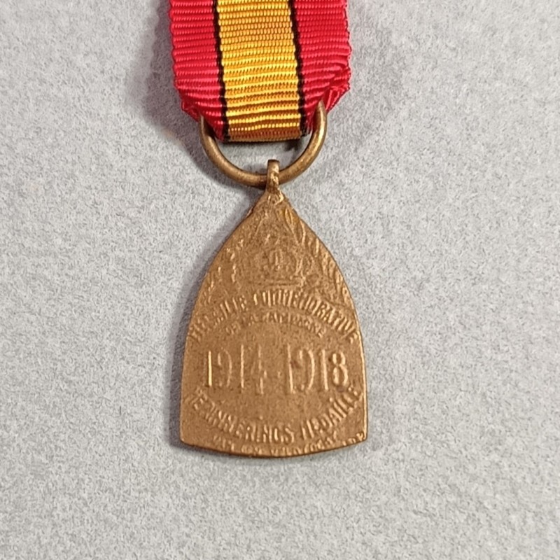BELGIQUE REDUCTION DE LA MEDAILLE COMMEMORATIVE DE LA GUERRE 1914-1918