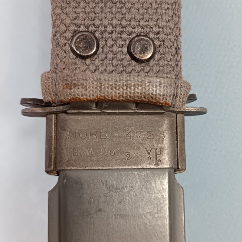 SUPERBE !! COUTEAU DE GI USN CAMILLUS N.Y. U.S.N. MARK 2 NAVY WW2 MARQUAGE LAME FOURREAU NORD 4723 MK2 U.S.N.