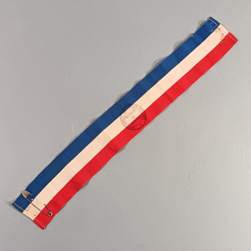 BRASSARD TRICOLORE ANCIENS COMBATTANTS 1914 - 1918 GROUPEMENT DES POILUS D'ORIENT SECTION DE TOURCOING