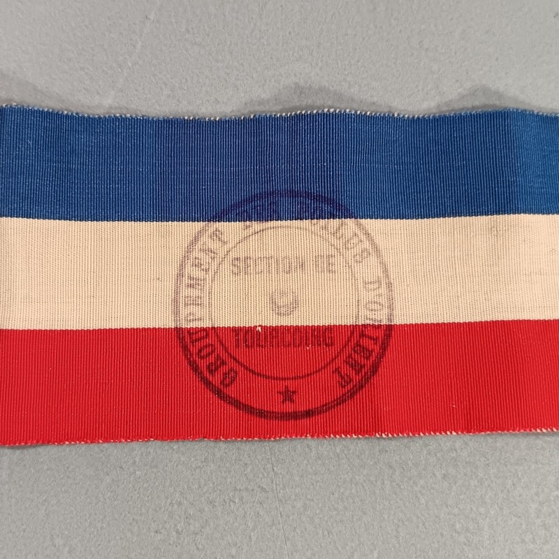 BRASSARD TRICOLORE ANCIENS COMBATTANTS 1914 - 1918 GROUPEMENT DES POILUS D'ORIENT SECTION DE TOURCOING