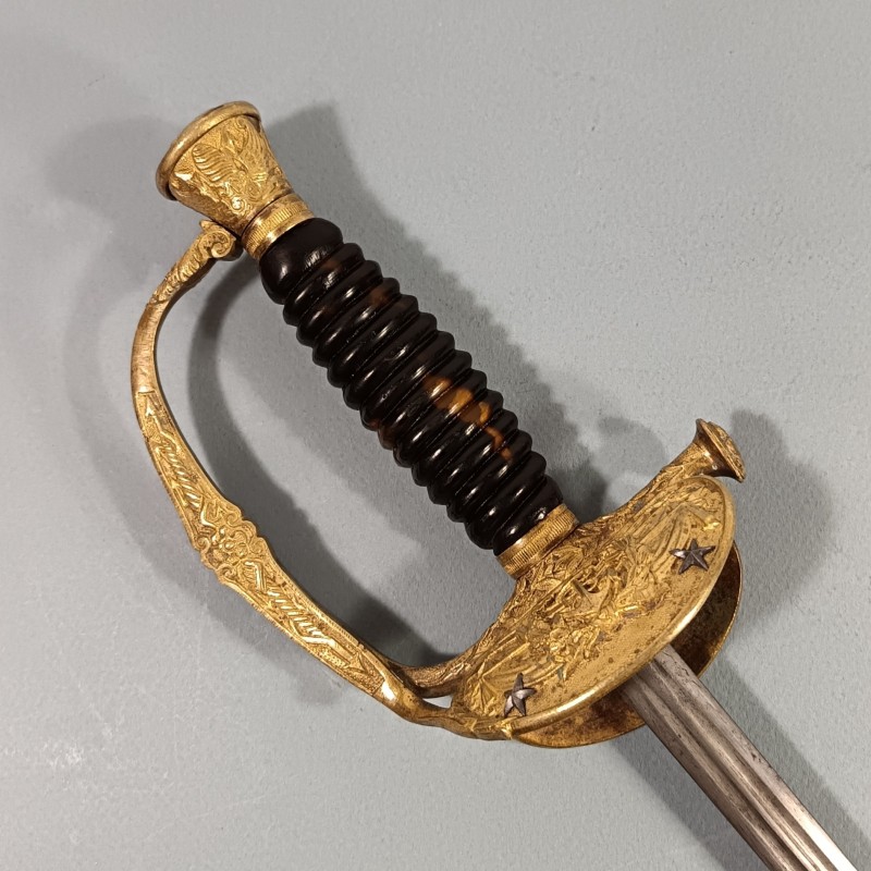 EPEE TROISIEME REPUBLIQUE D'AMIRAL DE LA MARINE FRANCAISE AVEC DEUX ETOILES GENERAL 1870 1930
