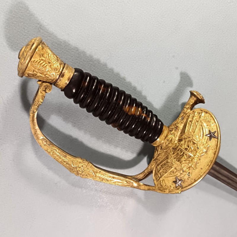 EPEE TROISIEME REPUBLIQUE D'AMIRAL DE LA MARINE FRANCAISE AVEC DEUX ETOILES GENERAL 1870 1930