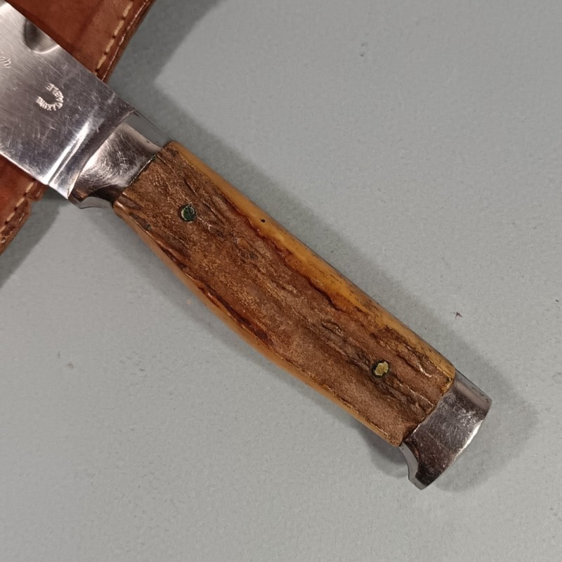 COUTEAU SCOUTS FABRICATION LE ROUTIER INOXIDABLE FOURREAU CUIR ANNEES 1940-1950