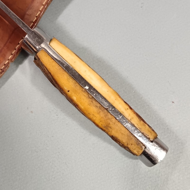 COUTEAU SCOUTS FABRICATION LE ROUTIER INOXIDABLE FOURREAU CUIR ANNEES 1940-1950