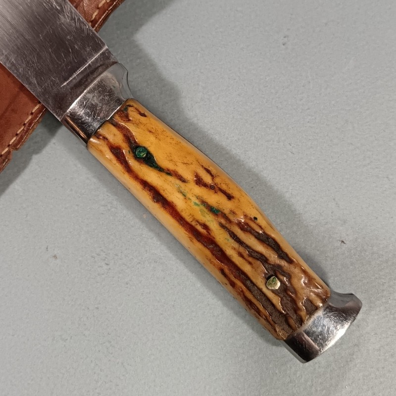 COUTEAU SCOUTS FABRICATION LE ROUTIER INOXIDABLE FOURREAU CUIR ANNEES 1940-1950