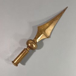 HAMPE  OU POINTE DE DRAPEAU FABRICATION ANCIENNE EN BRONZE DORE TROISIEME REPUBLIQUE HAUTEUR 38 cm