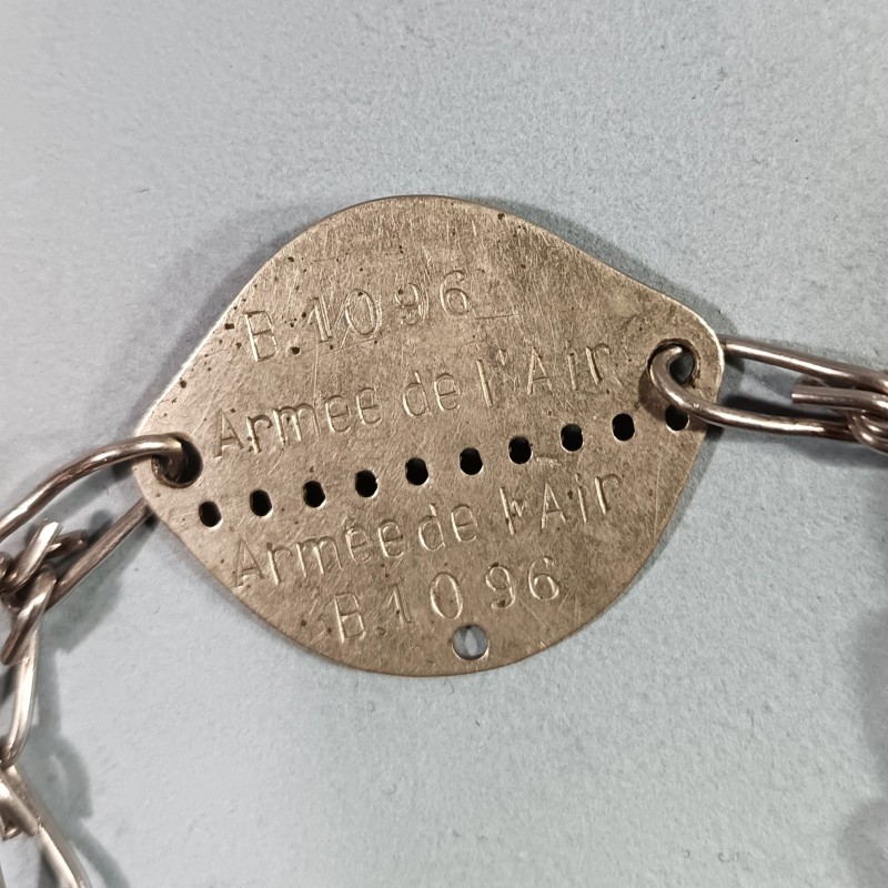PLAQUE D'IDENTITE MILITAIRE TROUPE MODELE 1918 BARBIER MARIUS CLASSE 1923 MATRICULE B.1096 ARMEE DE L'AIR AVIATION
