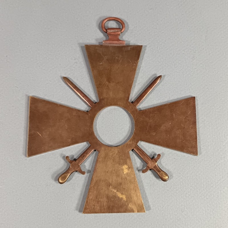 SOUVENIR MILITAIRE GRANDE CROIX DE GUERRE 1914 1918 OU 1939 1945 SOUVENIR D'UN HEROS J.C. HAUTEUR 14.5 cm