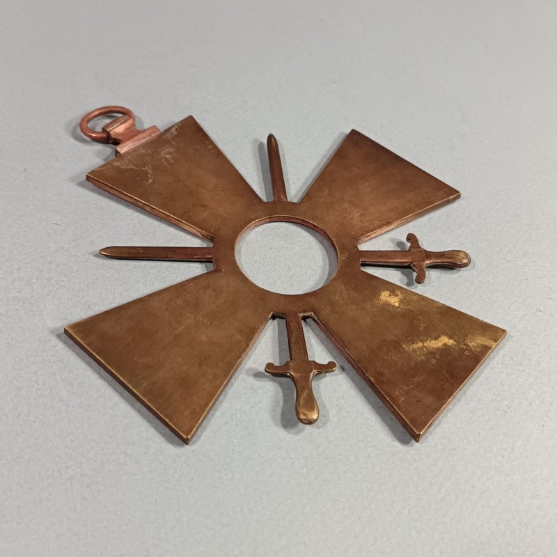 SOUVENIR MILITAIRE GRANDE CROIX DE GUERRE 1914 1918 OU 1939 1945 SOUVENIR D'UN HEROS J.C. HAUTEUR 14.5 cm