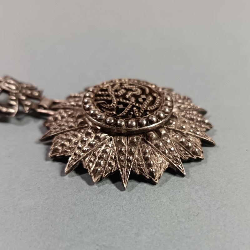 TUNISIE MEDAILLE EN ARGENT DE CHEVALIER DE L'ORDRE TUNISIEN DU NICHAN IFTIKHAR MUHAMMAD EL AMIN 1942-1957 FRANCE LIBRE