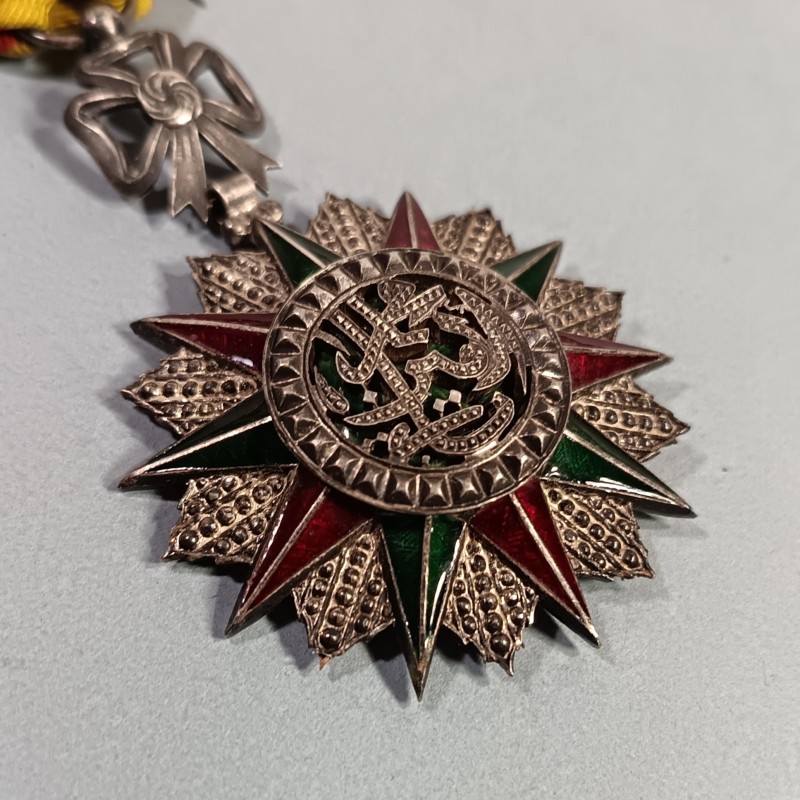 TUNISIE MEDAILLE EN ARGENT D'OFFICIER DE L'ORDRE TUNISIEN DU NICHAN IFTIKHAR MUHAMMAD EL AMIN 1942-1957 FRANCE LIBRE