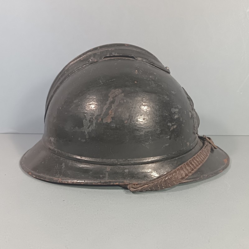 CASQUE ADRIAN MODELE 1915 ARTILLERIE COMPLET GUERRE 1914-1918 JUGULAIRE OFFICIER FANTAISIE