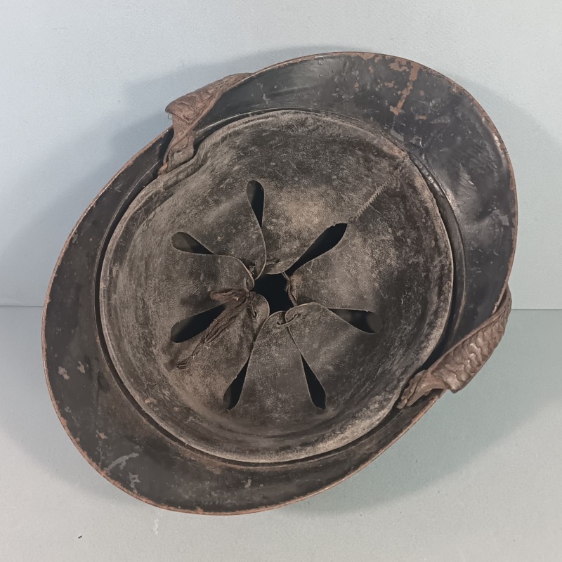 CASQUE ADRIAN MODELE 1915 ARTILLERIE COMPLET GUERRE 1914-1918 JUGULAIRE OFFICIER FANTAISIE