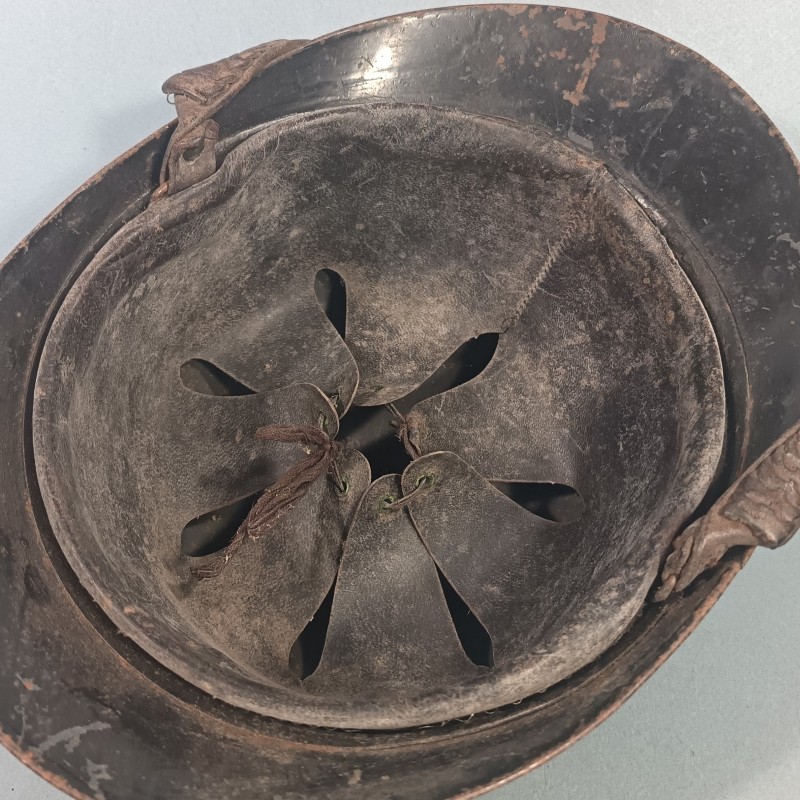 CASQUE ADRIAN MODELE 1915 ARTILLERIE COMPLET GUERRE 1914-1918 JUGULAIRE OFFICIER FANTAISIE