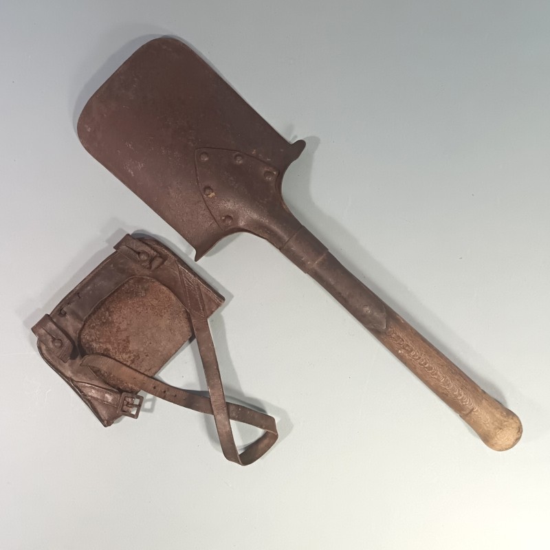 OUTIL MILITAIRE PELLE BECHE INDIVIDUELLE EQUIPEMENT DE SOLDAT GUERRE 1914 1918