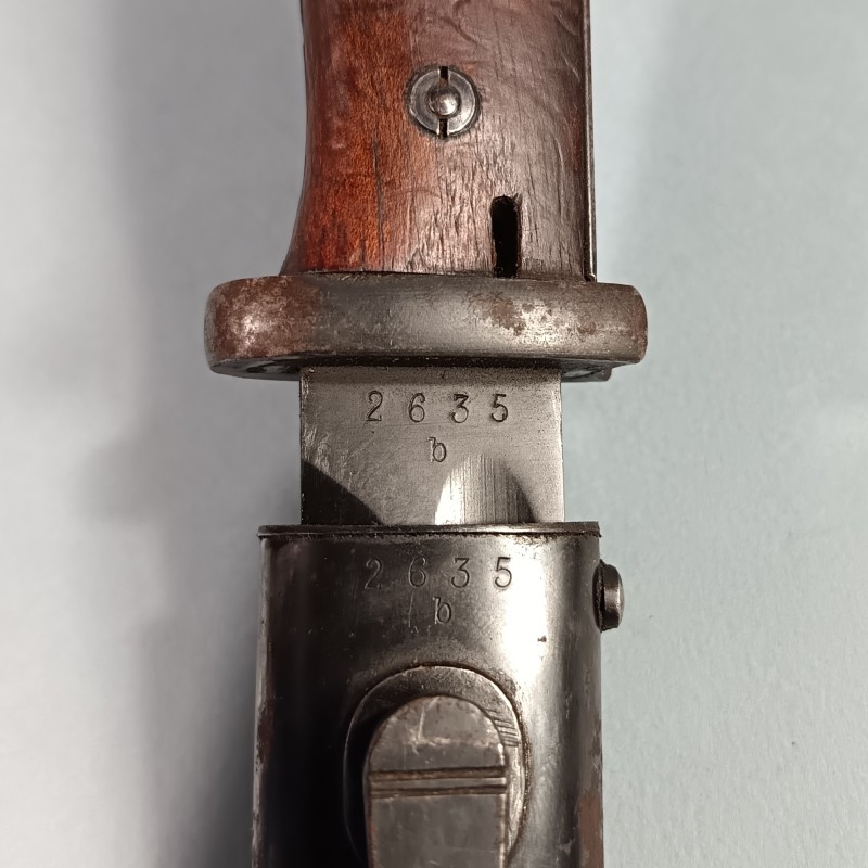 BAIONNETTE ALLEMANDE 98K FOURREAU ET BAIONNETTE AVEC MEME NUMERO ET CODE FABRICANT S/185 DATEE 1937