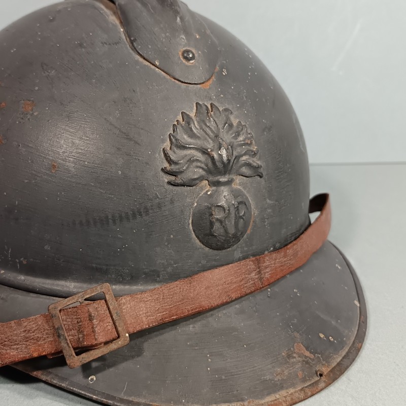 CASQUE ADRIAN MODELE 1915 INFANTERIE CAVALERIE LEGION ETRANGERE COMPLET GUERRE 1914-1918