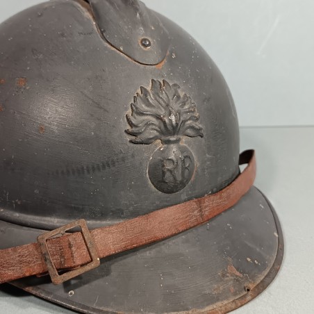 CASQUE ADRIAN MODELE 1915 INFANTERIE CAVALERIE LEGION ETRANGERE COMPLET GUERRE 1914-1918