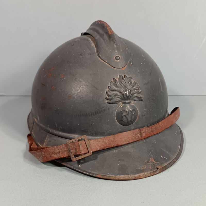 CASQUE ADRIAN MODELE 1915 INFANTERIE CAVALERIE LEGION ETRANGERE COMPLET GUERRE 1914-1918