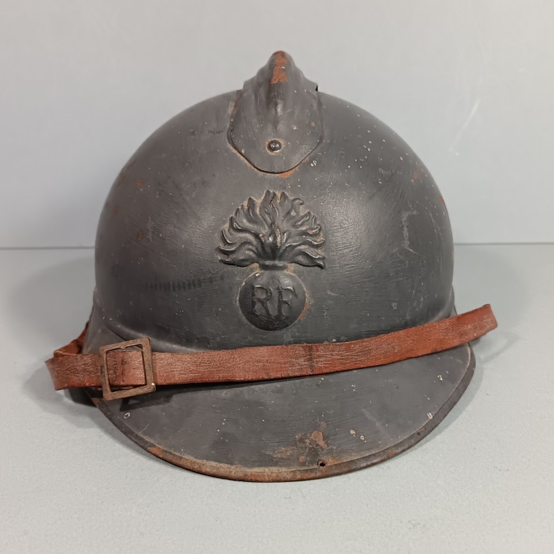 CASQUE ADRIAN MODELE 1915 INFANTERIE CAVALERIE LEGION ETRANGERE COMPLET GUERRE 1914-1918