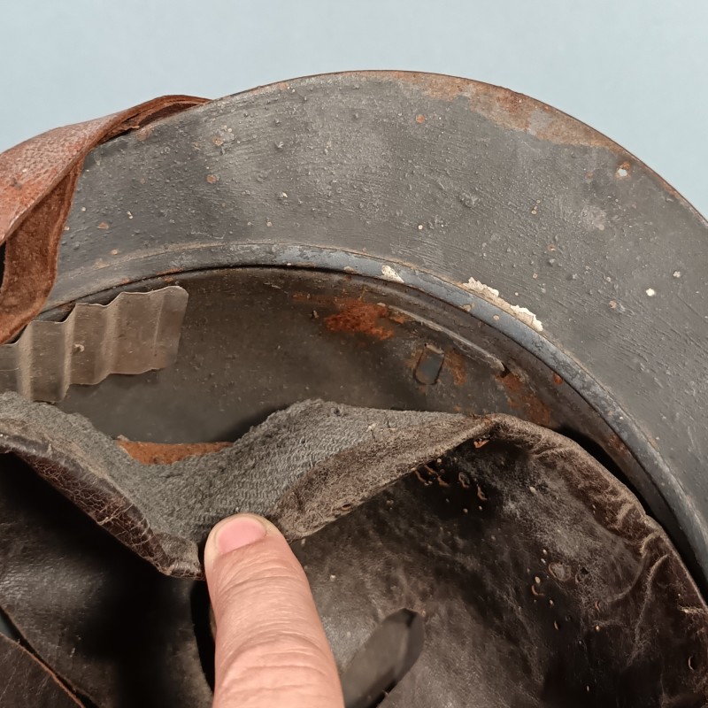 CASQUE ADRIAN MODELE 1915 INFANTERIE CAVALERIE LEGION ETRANGERE COMPLET GUERRE 1914-1918