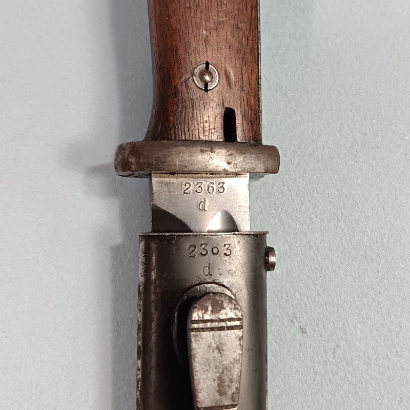 BAIONNETTE ALLEMANDE 98K FOURREAU ET BAIONNETTE AVEC MEME NUMERO ET CODE FABRICANT F.W. HÖLLER DATEE 1937