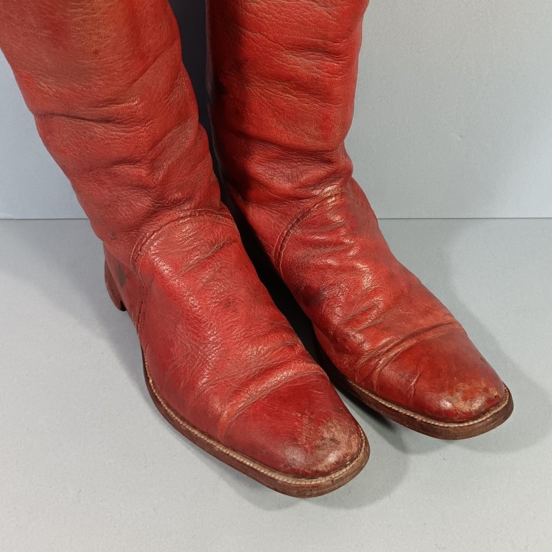 PAIRE DE BOTTE CAVALERIE ARMEE D'AFRIQUE DE TYPE THEMAGGS MODIFIEES POUR OFFICIER DE SPAHIS OU MEHARISTE