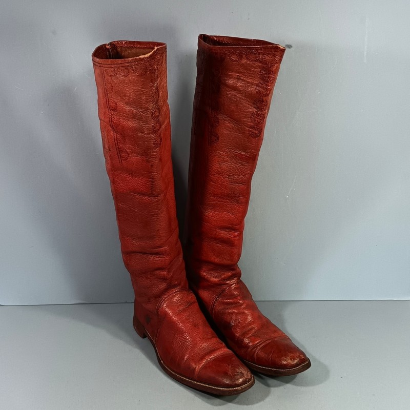 PAIRE DE BOTTE CAVALERIE ARMEE D'AFRIQUE DE TYPE THEMAGGS MODIFIEES POUR OFFICIER DE SPAHIS OU MEHARISTE