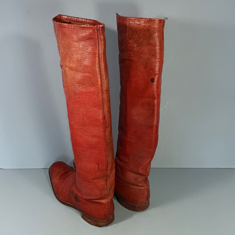 PAIRE DE BOTTE CAVALERIE ARMEE D'AFRIQUE DE TYPE THEMAGGS MODIFIEES POUR OFFICIER DE SPAHIS OU MEHARISTE