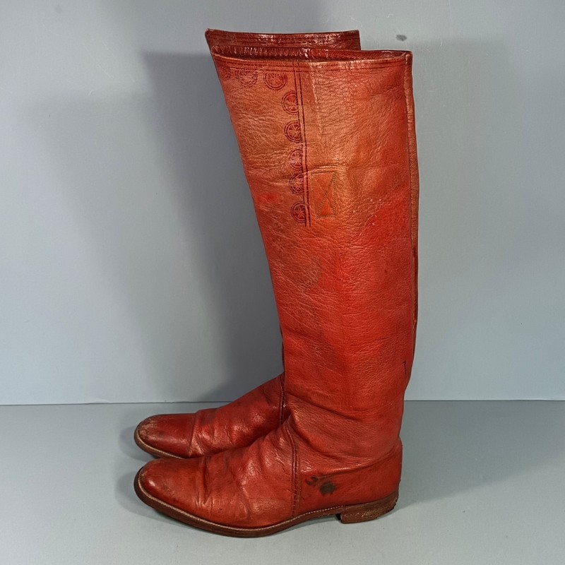 PAIRE DE BOTTE CAVALERIE ARMEE D'AFRIQUE DE TYPE THEMAGGS MODIFIEES POUR OFFICIER DE SPAHIS OU MEHARISTE