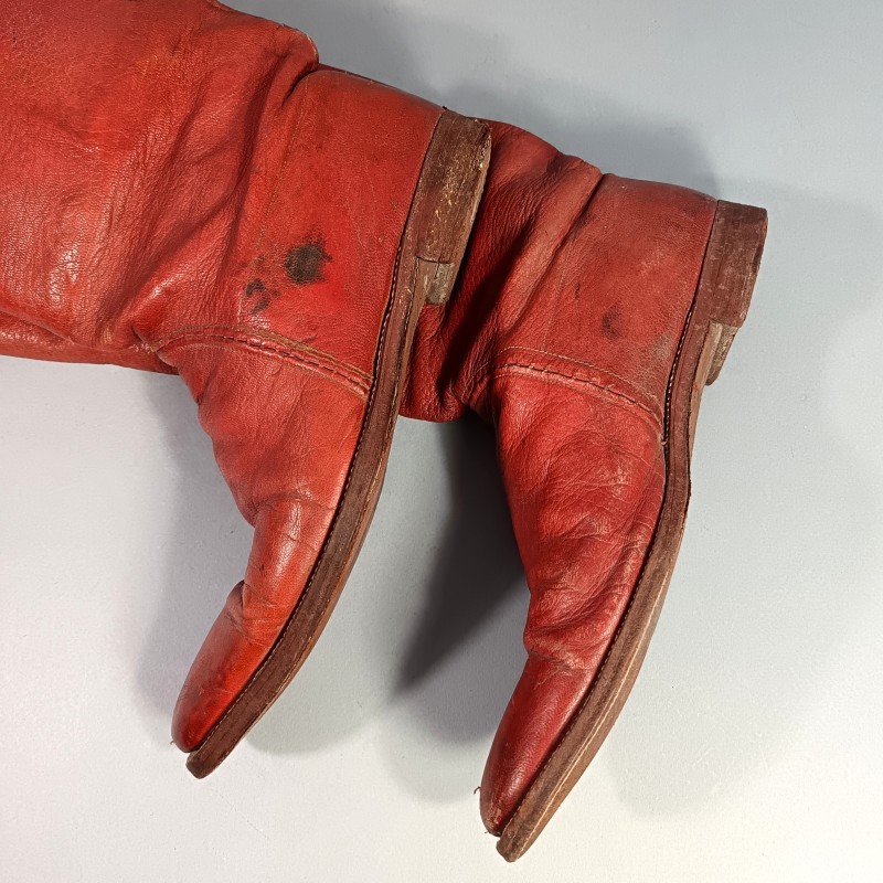 PAIRE DE BOTTE CAVALERIE ARMEE D'AFRIQUE DE TYPE THEMAGGS MODIFIEES POUR OFFICIER DE SPAHIS OU MEHARISTE