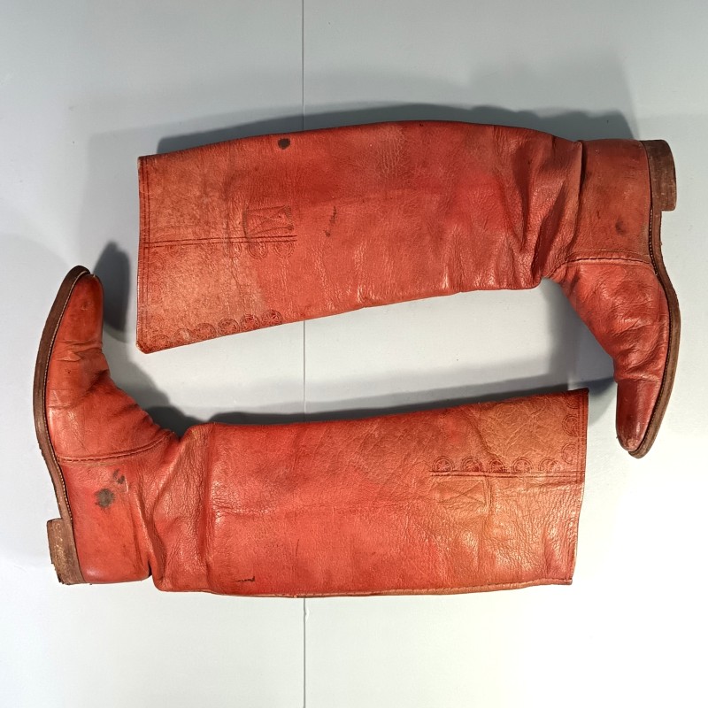 PAIRE DE BOTTE CAVALERIE ARMEE D'AFRIQUE DE TYPE THEMAGGS MODIFIEES POUR OFFICIER DE SPAHIS OU MEHARISTE