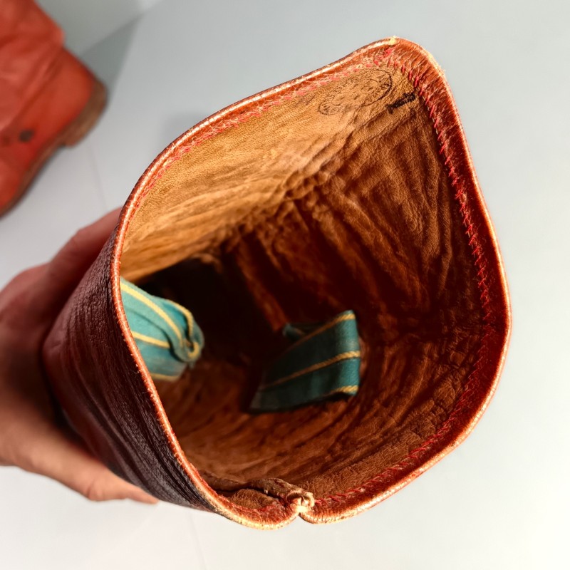 PAIRE DE BOTTE CAVALERIE ARMEE D'AFRIQUE DE TYPE THEMAGGS MODIFIEES POUR OFFICIER DE SPAHIS OU MEHARISTE