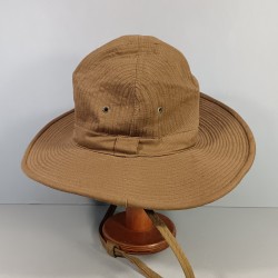 CHAPEAU DE BROUSSE ARMEE FRANCAISE MODELE 1949 EN TOILE KAKI INDOCHINE ALGERIE PARACHUTISTE ET LEGION ETRANGERE