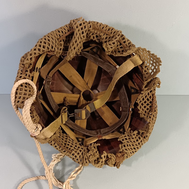 CASQUE USM1 ARMEE FRANCAISE ALGERIE LEGION ETRANGERE PARACHUTISTE TAP FILET CAMOUFLE LINER FIRESTONE