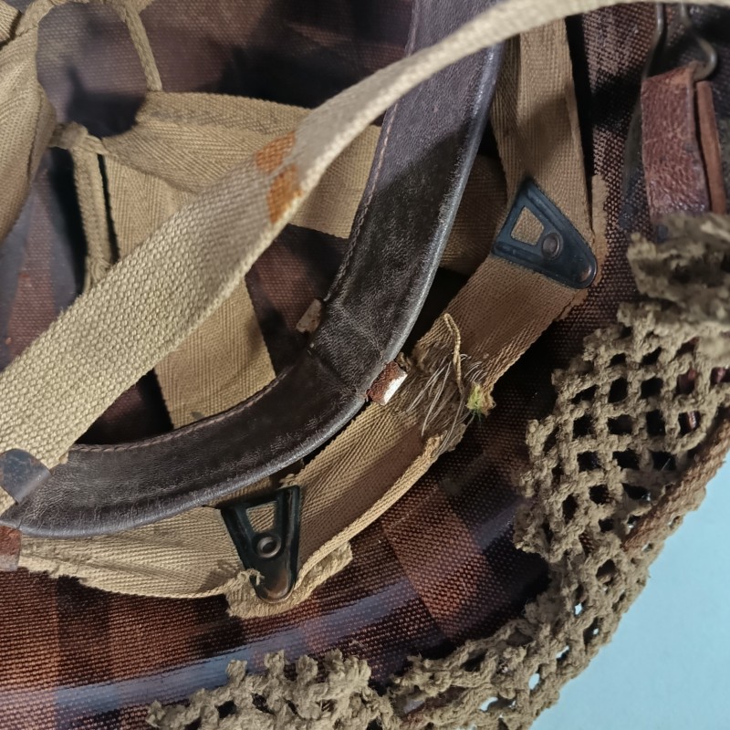 CASQUE USM1 ARMEE FRANCAISE ALGERIE LEGION ETRANGERE PARACHUTISTE TAP FILET CAMOUFLE LINER FIRESTONE