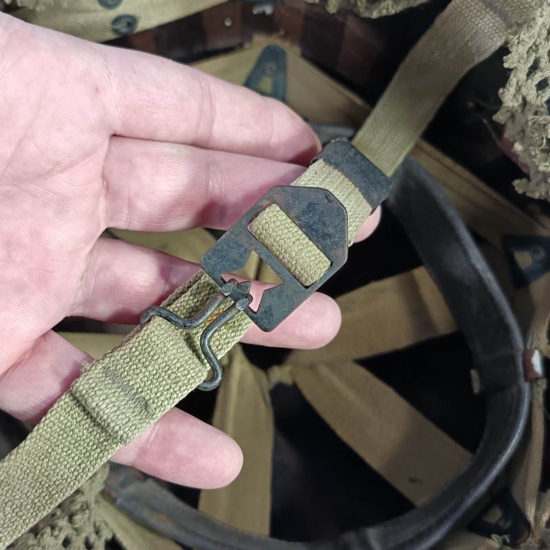 CASQUE USM1 ARMEE FRANCAISE ALGERIE LEGION ETRANGERE PARACHUTISTE TAP FILET CAMOUFLE LINER FIRESTONE