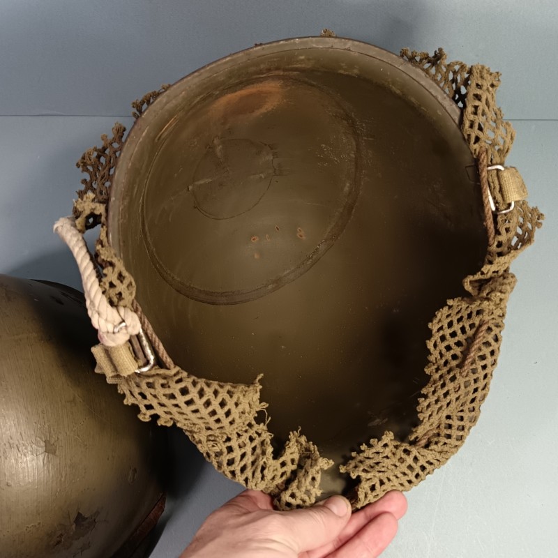 CASQUE USM1 ARMEE FRANCAISE ALGERIE LEGION ETRANGERE PARACHUTISTE TAP FILET CAMOUFLE LINER FIRESTONE