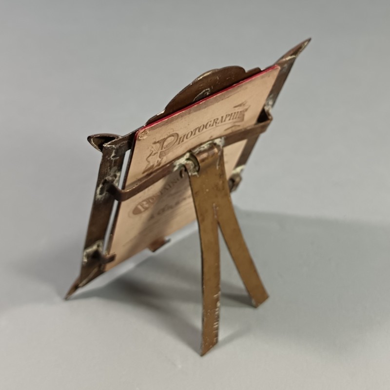 PETIT CADRE SOUVENIR DE LA GUERRE 1914 1918 ARTISANAT DE TRANCHEES AVEC PHOTO CDV OFFICIER DU 36 ème D'ARTILLERIE